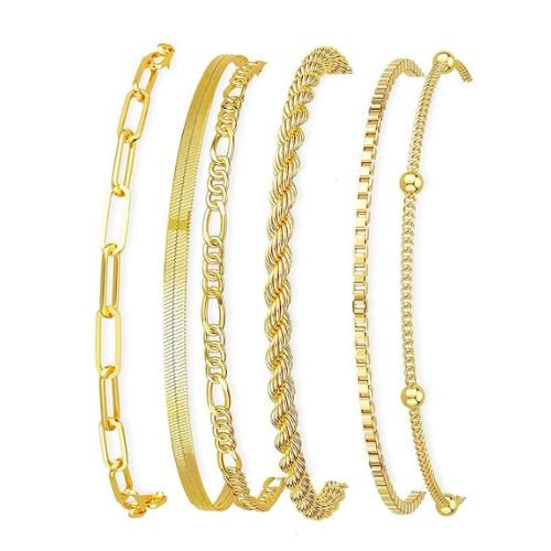 DEARMAY Gold Bracelets for Women Waterproof, 14K Gold Plated Jewelry Sets