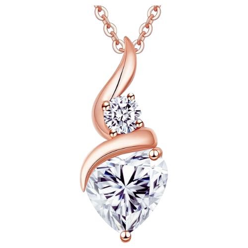 Moissanite Heart Pendant Necklace in 925 Sterling Silver – A Beautiful Birthstone Gift