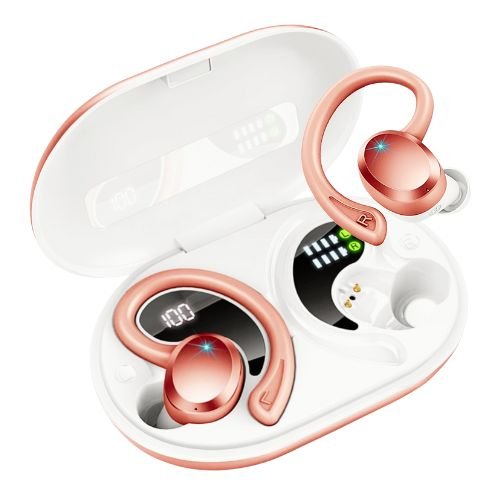 Wireless Earbuds Sport Bluetooth Headphones 5.4, 2025 Bluetooth Earbuds 4 HD Mic, Over-Ear Buds with Earhooks